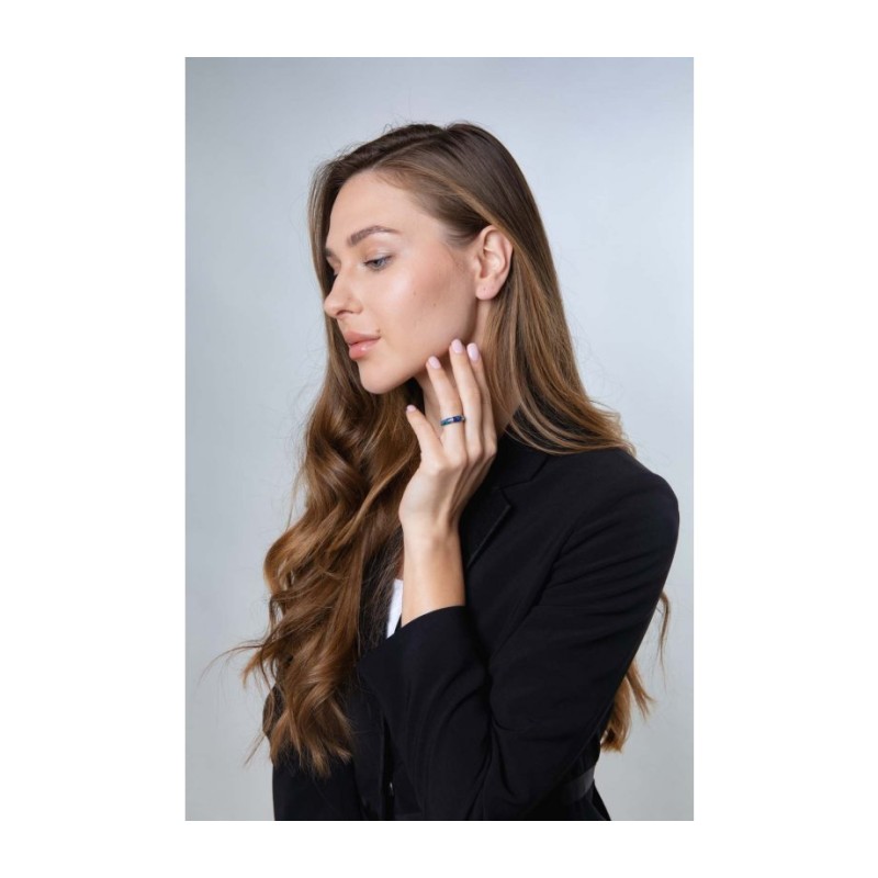 טבעת כסף סטרלינג מעוגלת עם אבן אילת וד... | טבעות יהודיות